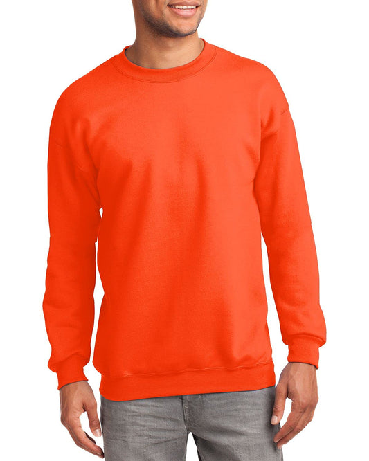 JustBlanks Fleece Sweatshirt for Men Tall Men’s Sweatshirt Crewneck Sweatshirt Relaxed-Fit Pullover Sweatshirt - Safety Orange - 2XLT