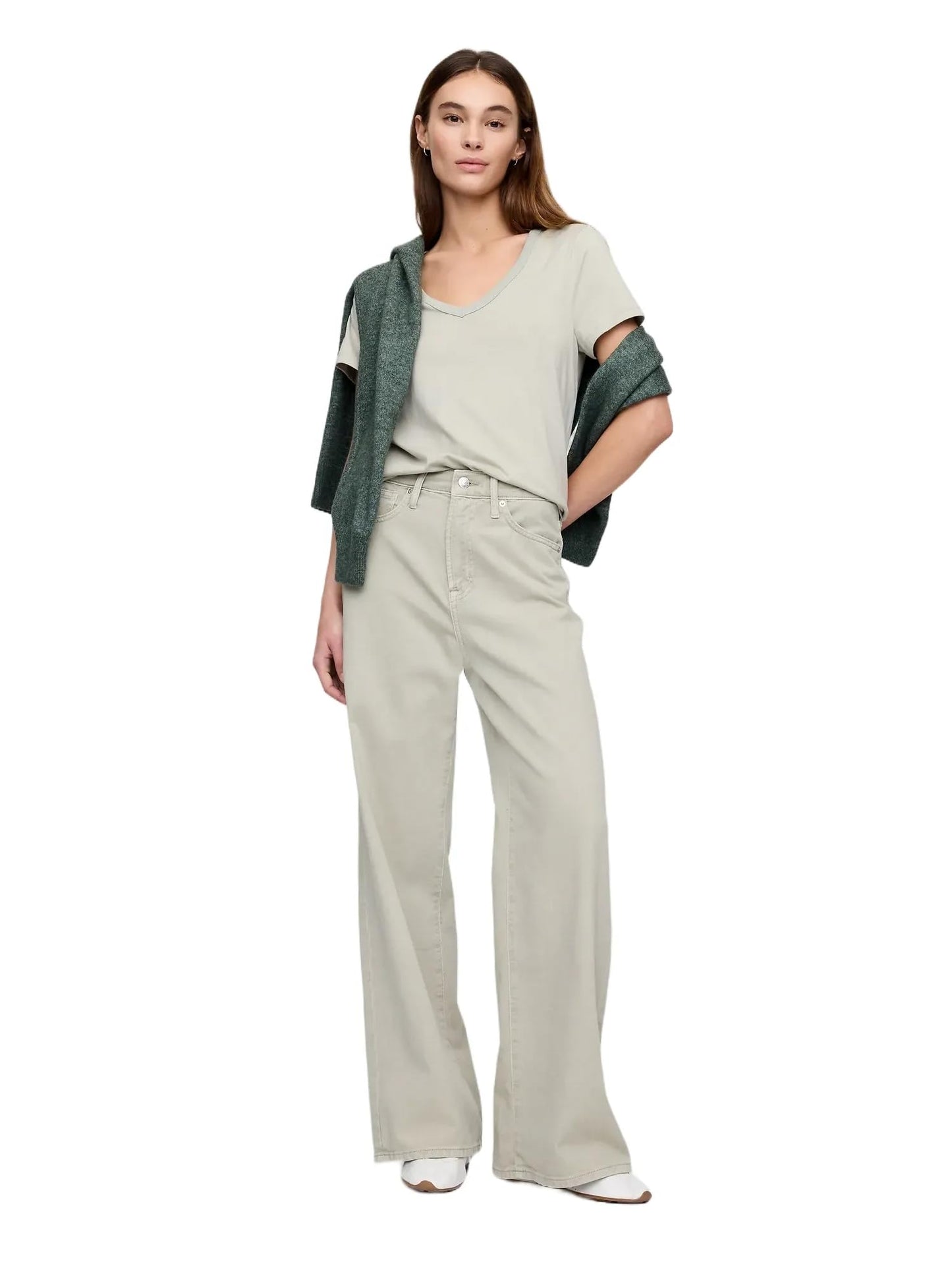 GAP Womens High Rise Wide Leg Jeans Thunder Grey 161 31 Long