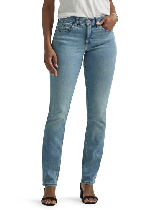 Lee Women's Ultra Lux Comfort with Flex Motion Straight Leg Jean North Shore 16 Long