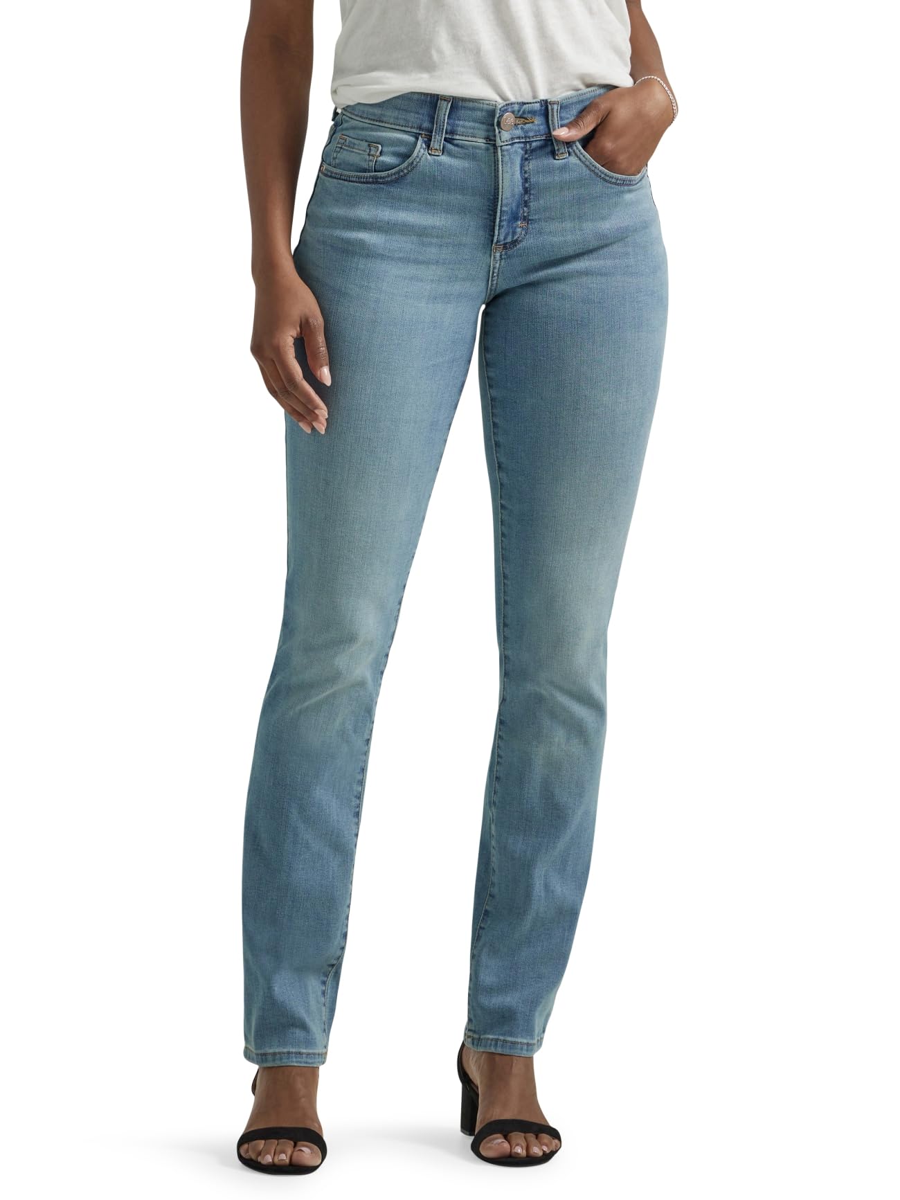 Lee Women's Ultra Lux Comfort with Flex Motion Straight Leg Jean North Shore 10 Long