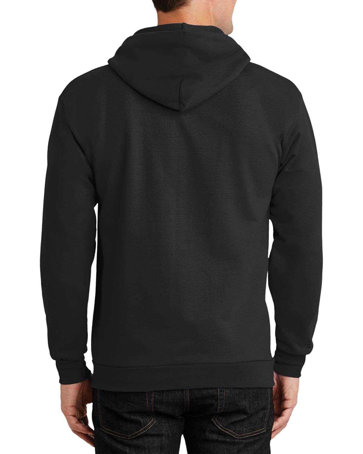 JustBlanks Mens Long Sleeve Hooded Sweatshirt Heavyweight Full-Zip Fleece Hoodie Sweatshirt for Men - Jet Black - 2XLT