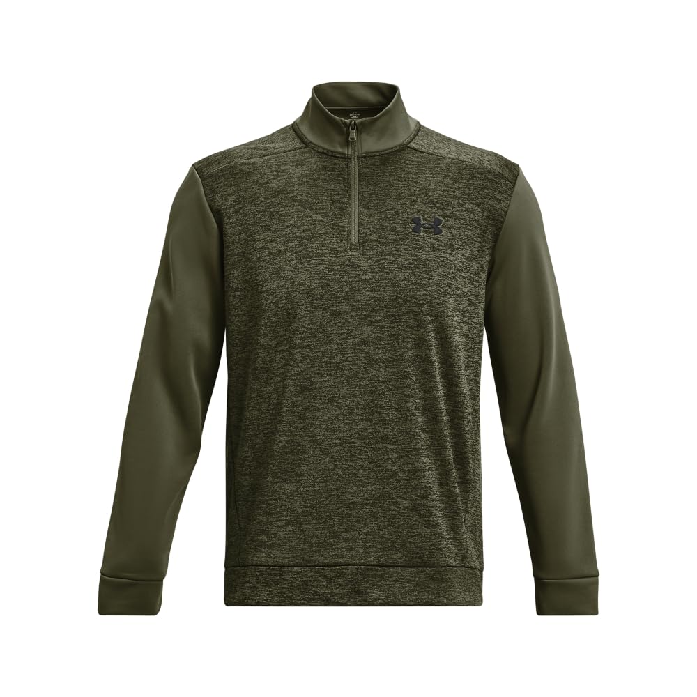 Under Armour Men's Armour Fleece Twist Quarter Zip, (390) Marine OD Green / / Black, Medium