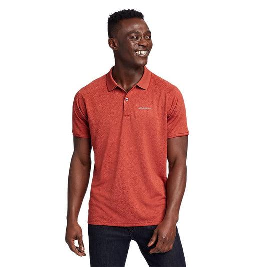 Eddie Bauer Men's Resolution Pro Short-Sleeve Polo Shirt 2.0, Maroon, Medium, Tall