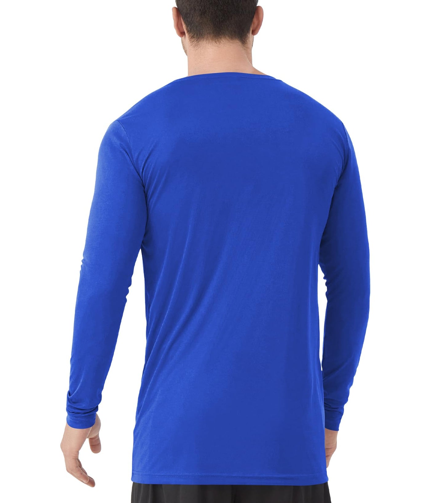 Men's Tall Rash Guard Long Sleeve T Shirts - UPF 50+ Sun Protection Tee Shirt for Fishing, Swim, Hiking Blue