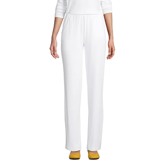Lands' End Women s Sport Knit Pants White Tall Medium