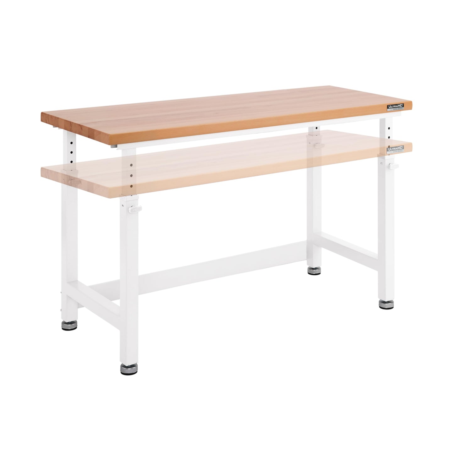 Seville Classics UltraHD Heavy Duty Workbench Table w/Solid Wood Top, 1000 lbs. Weight Capacity Workstation for Garage, Warehouse, Workshop, Granite, 60" W x 24" D x 28.5" to 42" H Desktop