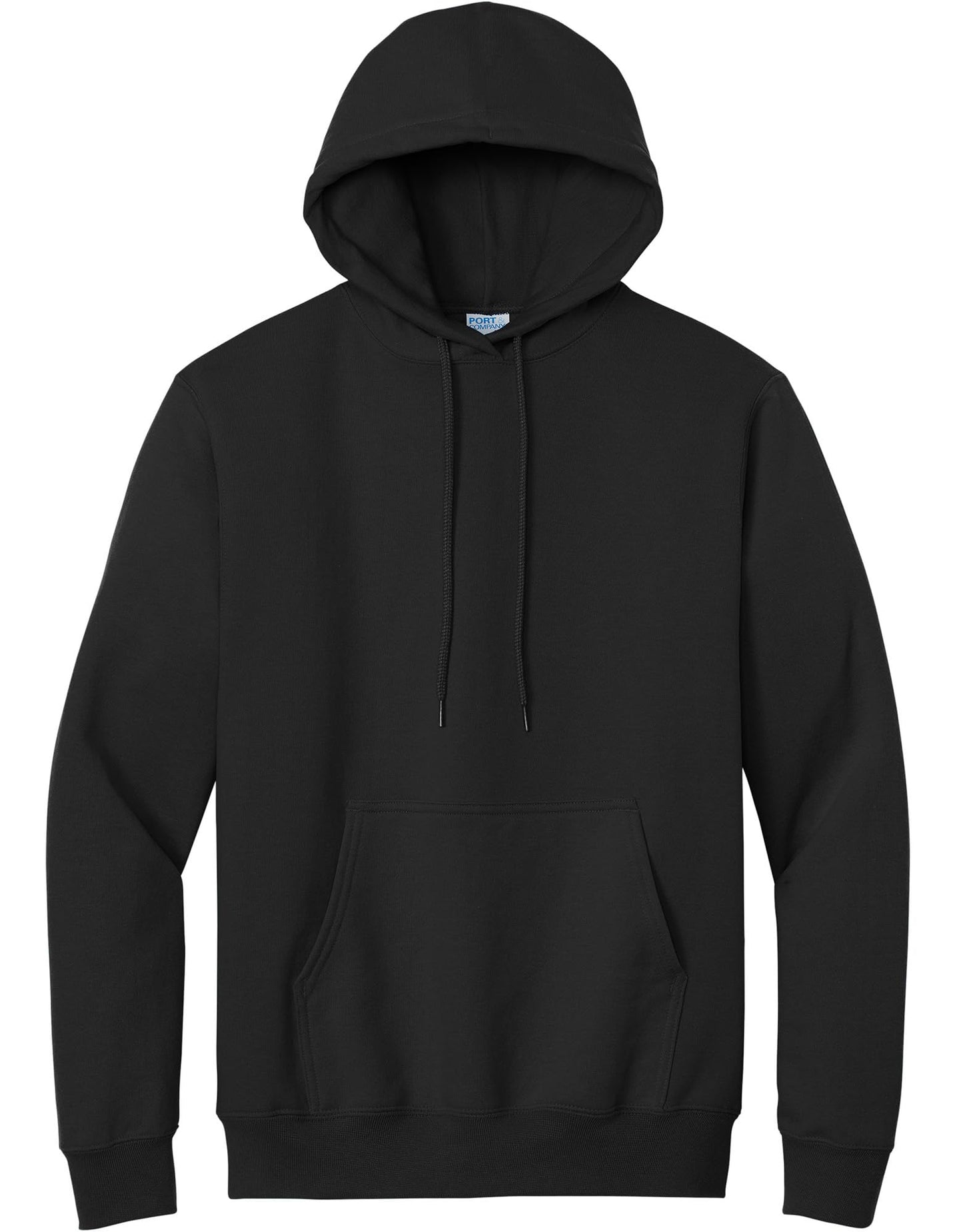 Port & Co TALL Essential Fleece Pullover Hooded Sweatshirt-PC90HT-4XLT-Jet Black