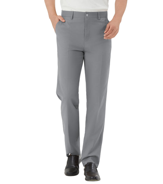 Men's Tall Classic Fit Flex Flat Front Dress Pants Formal Pants for Business & Office Grey