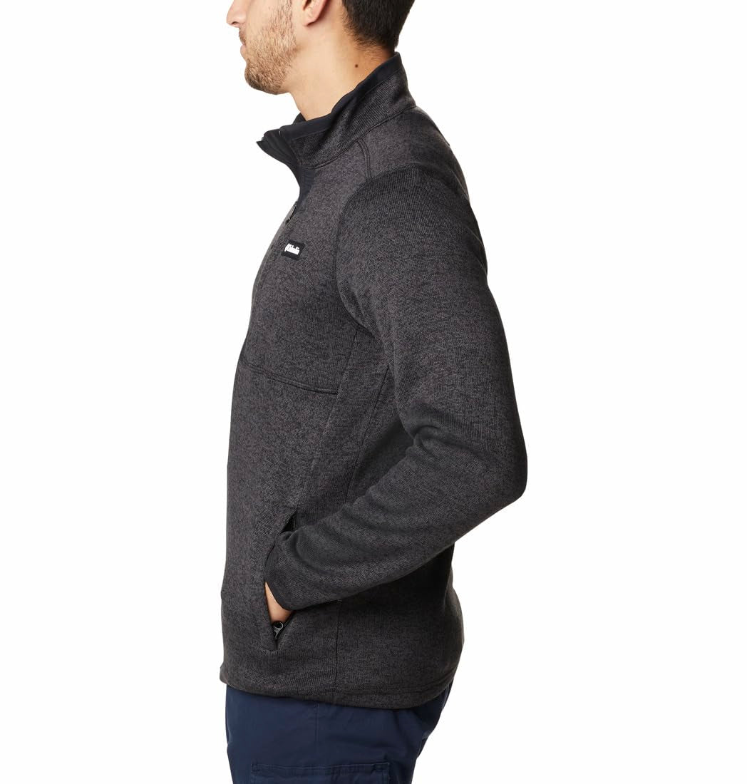 Columbia Men's Big & Tall Sweater Weather Full Zip, Black Heather, 3X Tall