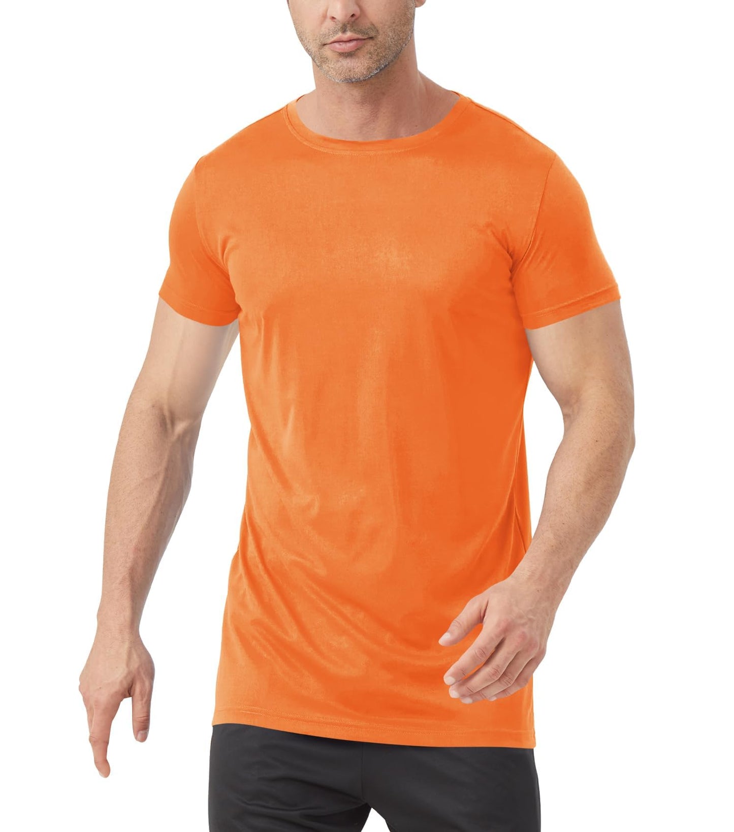 Idtswch Men's Tall T-Shirt Rash Guard UPF 50+ T-Shirt Quick Dry Swim Water Top Tee Short Sleeve Athletic Shirts 23orange-XL