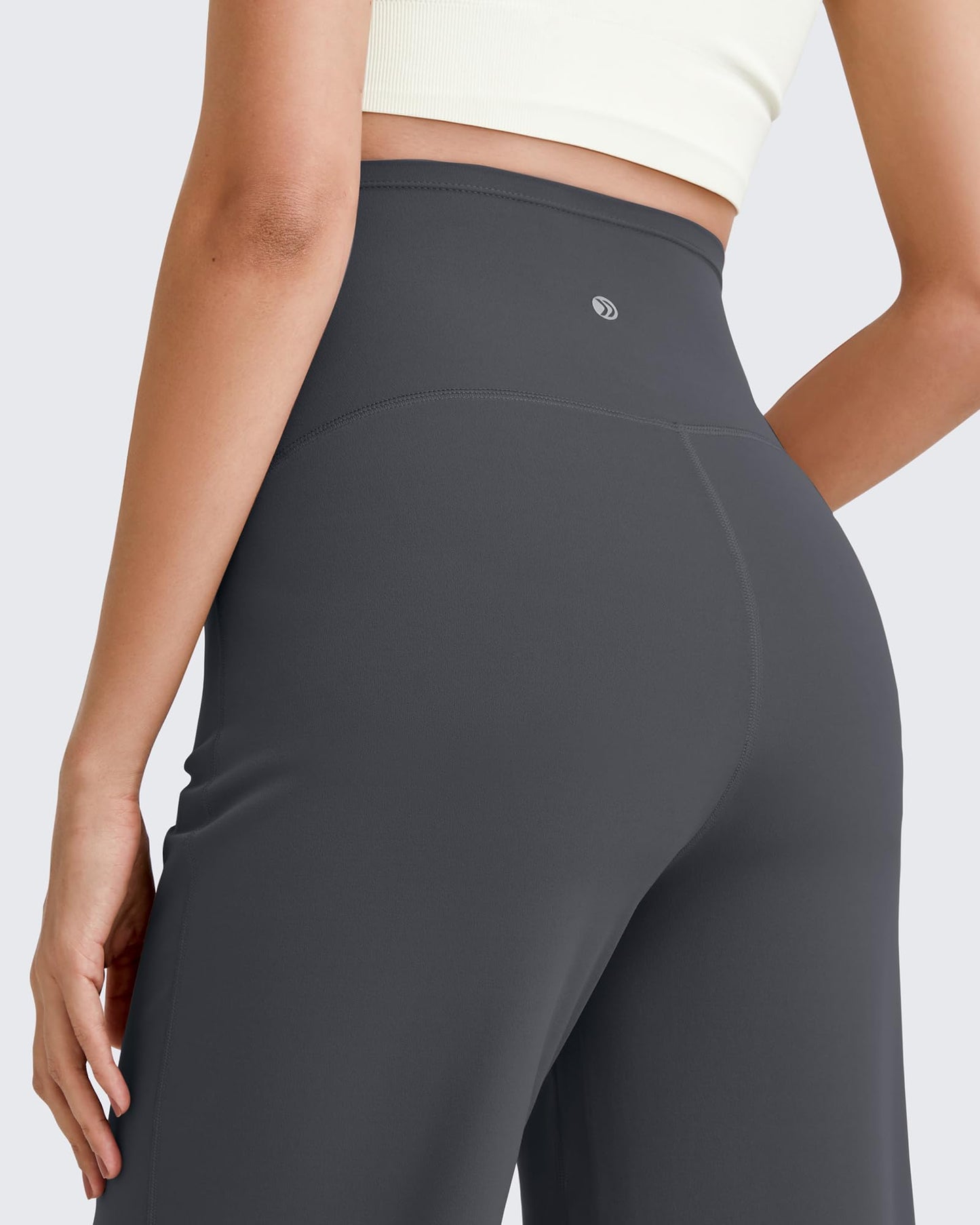 G4Free Woman Maternity Pants for Work Stretchy Yoga Trousers High Waist Athletic Pregnancy Pajama Pants Straight Leg Outfits(Dark Gray,XXL,34")