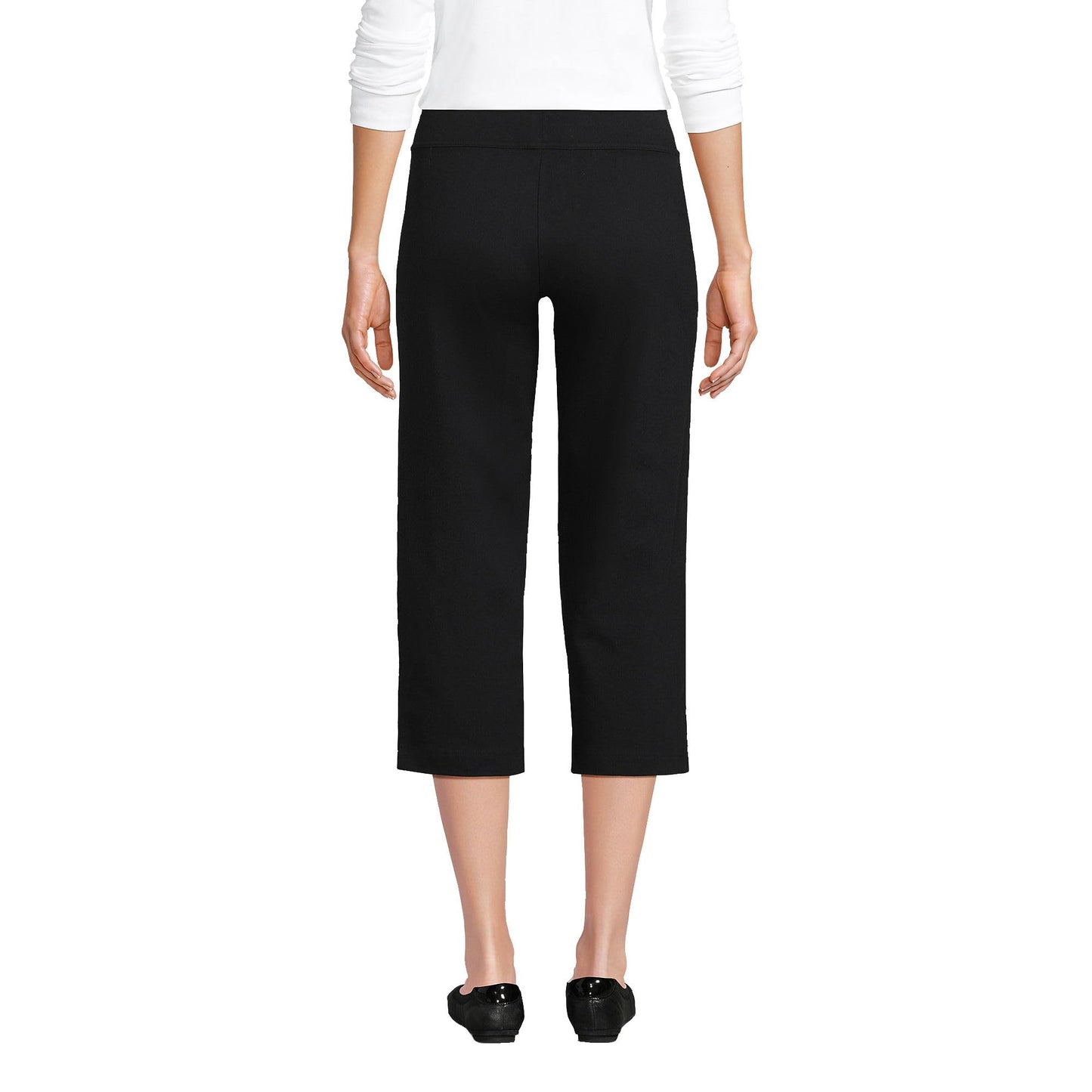 Lands' End Womens Starfish Crop Pants Black Tall Medium