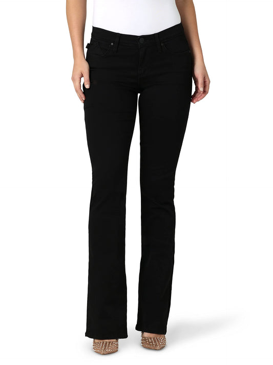 Rock & Republic Women's Kasandra Mid Rise Bootcut Jean, DNA - Black, 18 Long