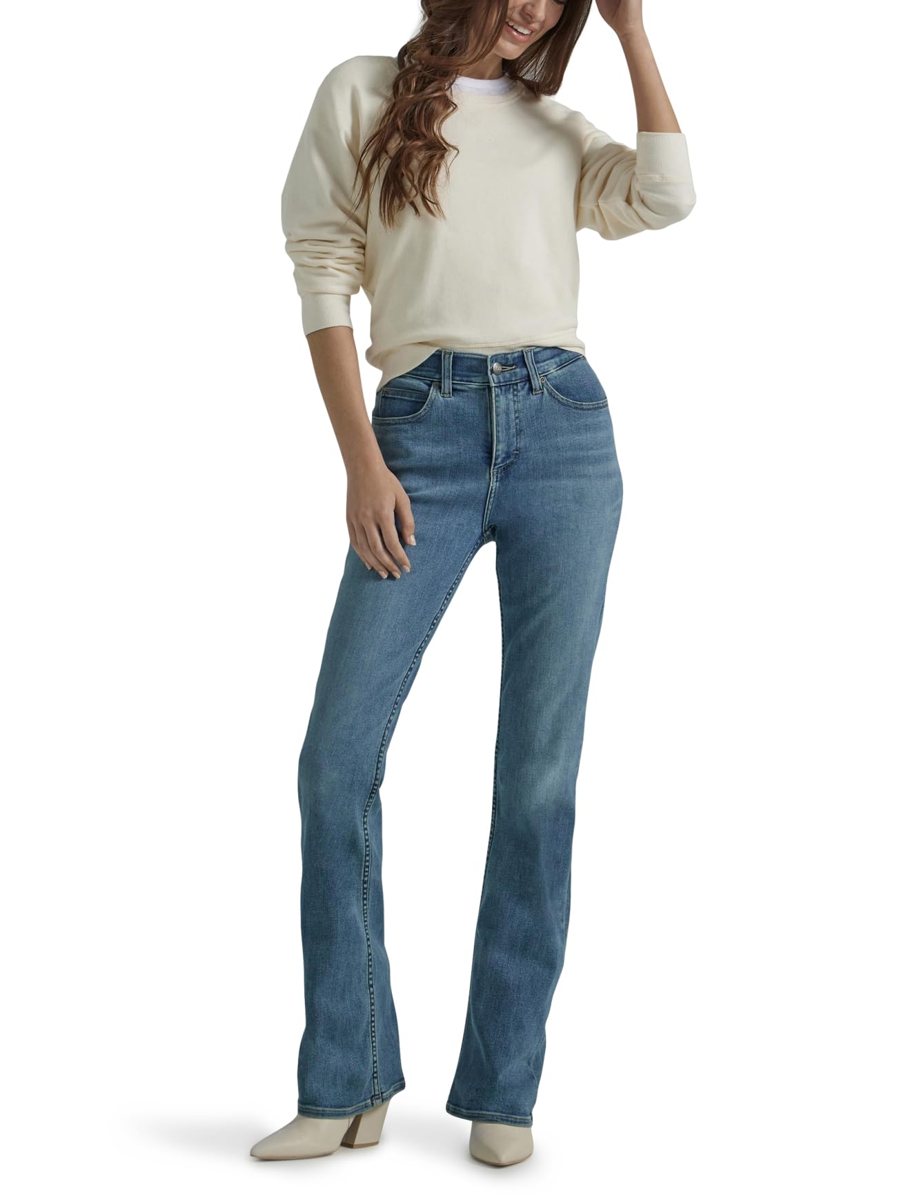 Lee Women's Ultra Lux Comfort with Flex Motion Bootcut Jean, Paradise Dream, 8 Long