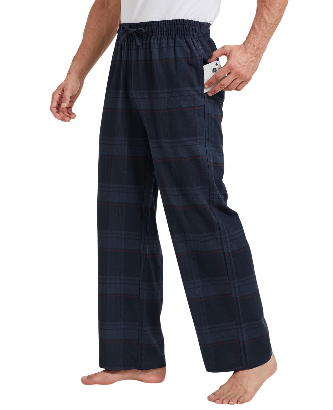 TTZ 34/36 Inseam Mens Tall Pajama Pants 100% Cotton Pj Lounge Sleep Pants for Tall Men-ST
