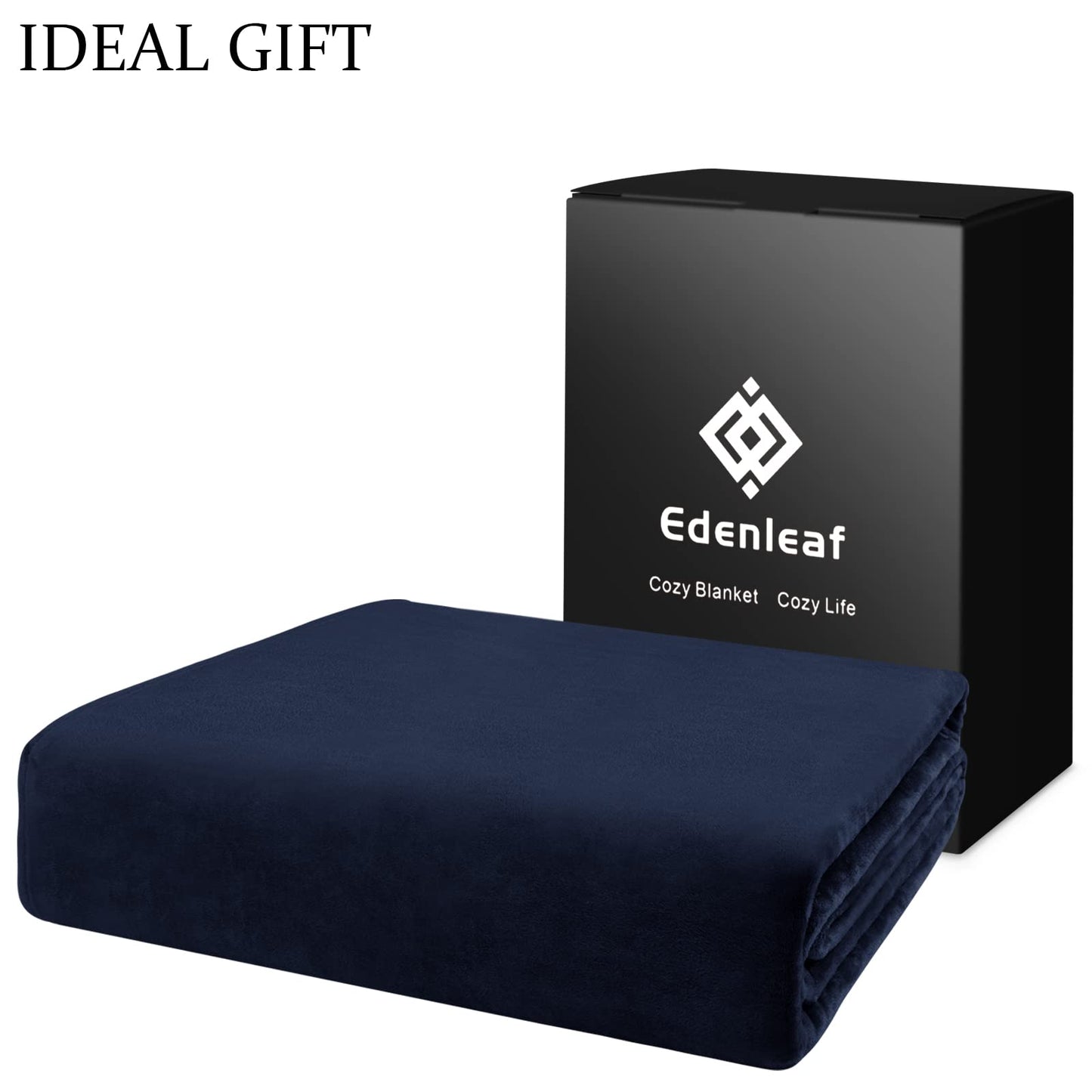 Oversized Blanket 120x120 Inches, Giant Huge Companion for Bed, Sofa, Travel and Camping, Extra Large Big Soft Blanket Fits The Whole Family and Outdoor Campaign, Navy