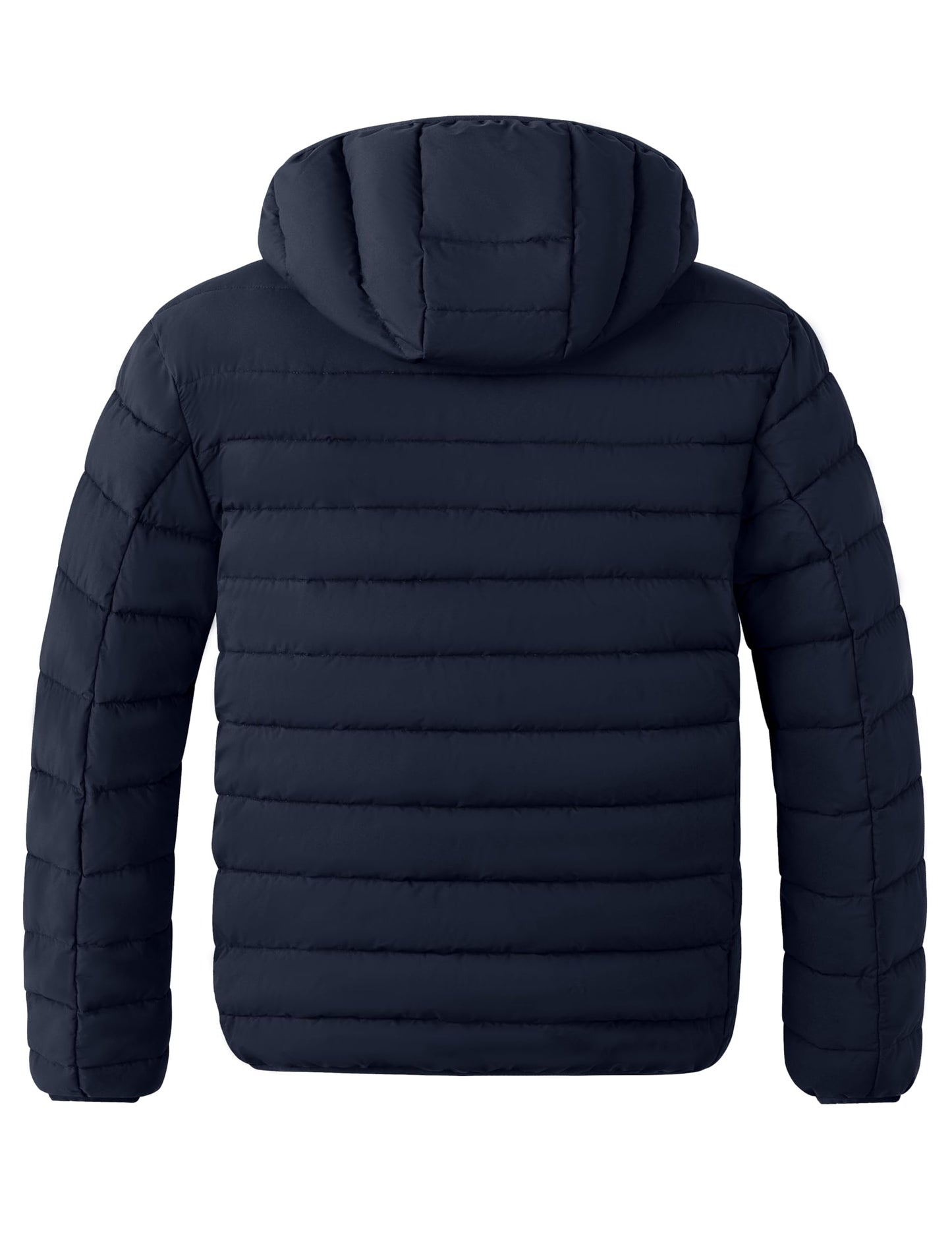 wantdo Men's Big and Tall Puffer Coat Long-Sleeve Quilted Winter Jacket with Hood Navy 3X-Large Tall