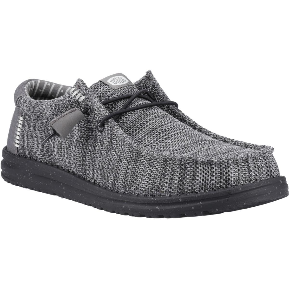 HEYDUDE Wally Stretch Sox Granite Grey/Black Size 14, Men’s Shoes, Slip-on Loafers, Comfortable & Light-Weight