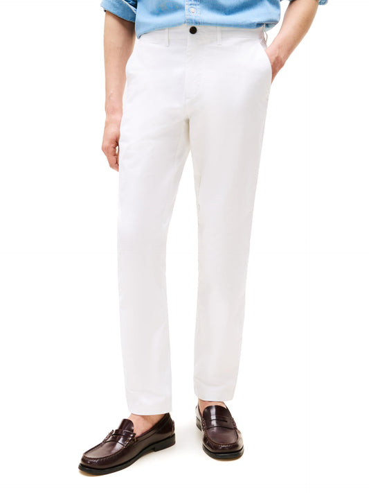 Tommy Hilfiger Men's Chino Pants Stretch Slim-Fit, TH Optic White 38x36