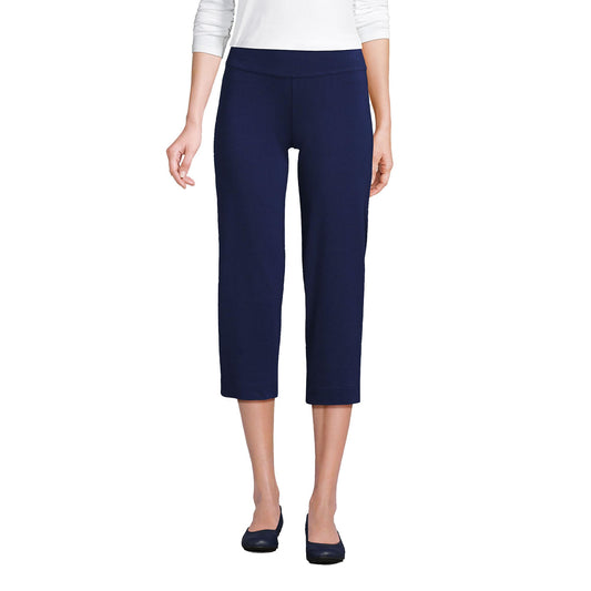 Lands' End Womens Starfish Crop Pants Deep Sea Navy Tall X-Large