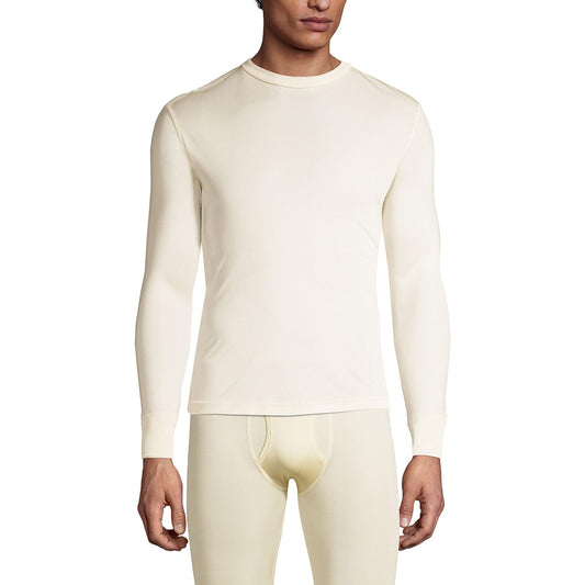 Lands' End Mens Silk Interlock Crew Ecru Tall XX-Large
