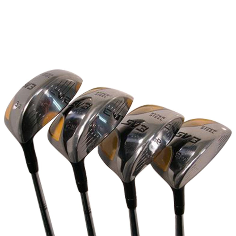 XL Big & Tall Senior Men's (+2" Longer Than Standard Length) SV3 Yellow Square Fairway 3 5 7 9 Wood Set Golf Clubs, Right Handed Senior Flex with Men's Senior Size Black Pro Velvet Grips