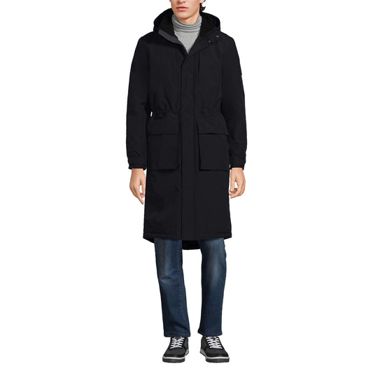 Lands' End Mens Squall Stadium Coat Black Tall Large