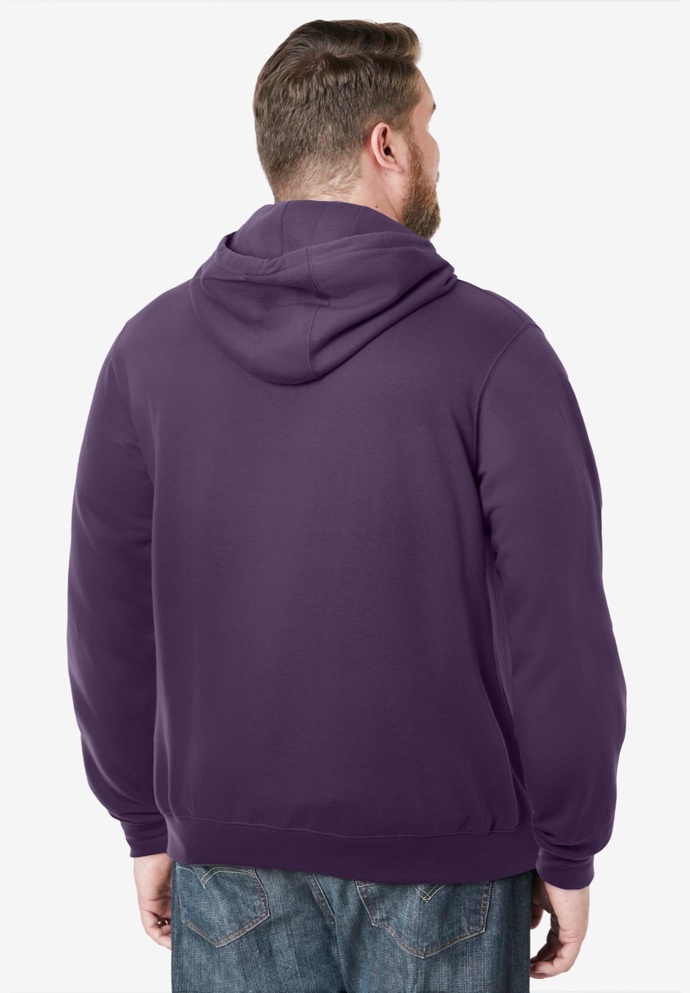 KingSize Men's Big & Tall Fleece Pullover Hoodie - 3XL, Blackberry