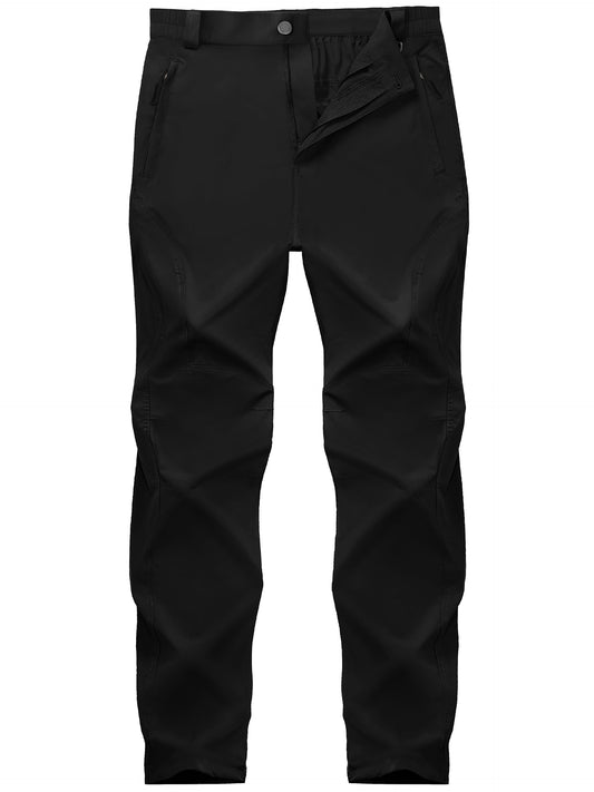 SEVEGO 30"/32"/34"/36" Inseam Men's Tall Hiking Pants Quick Dry Outdoor Waterproof Fishing Cargo Pants with Belt 5 Pockets 38" Black XXL