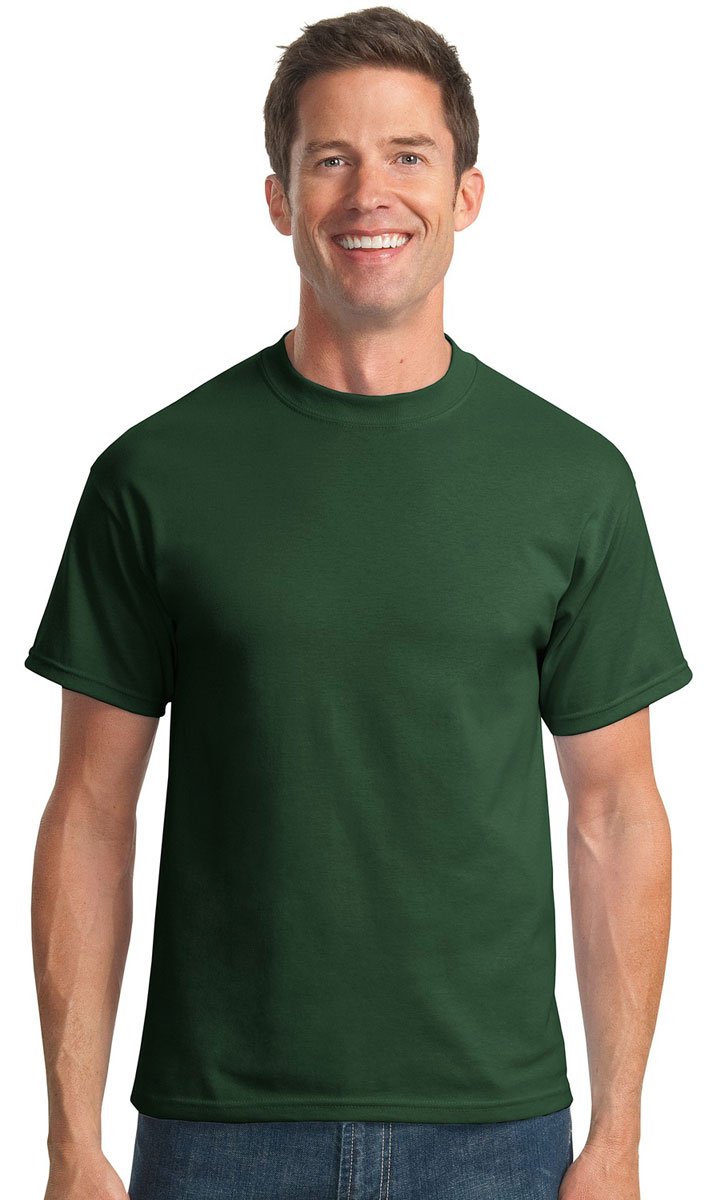 Port & Company Men's Tall 50/50 Cotton/Poly T Shirts 4XLT Dark Green