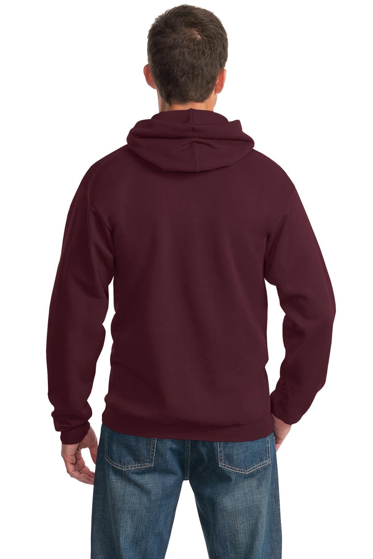 Port & Co TALL Essential Fleece Pullover Hooded Sweatshirt-PC90HT-LT-Maroon