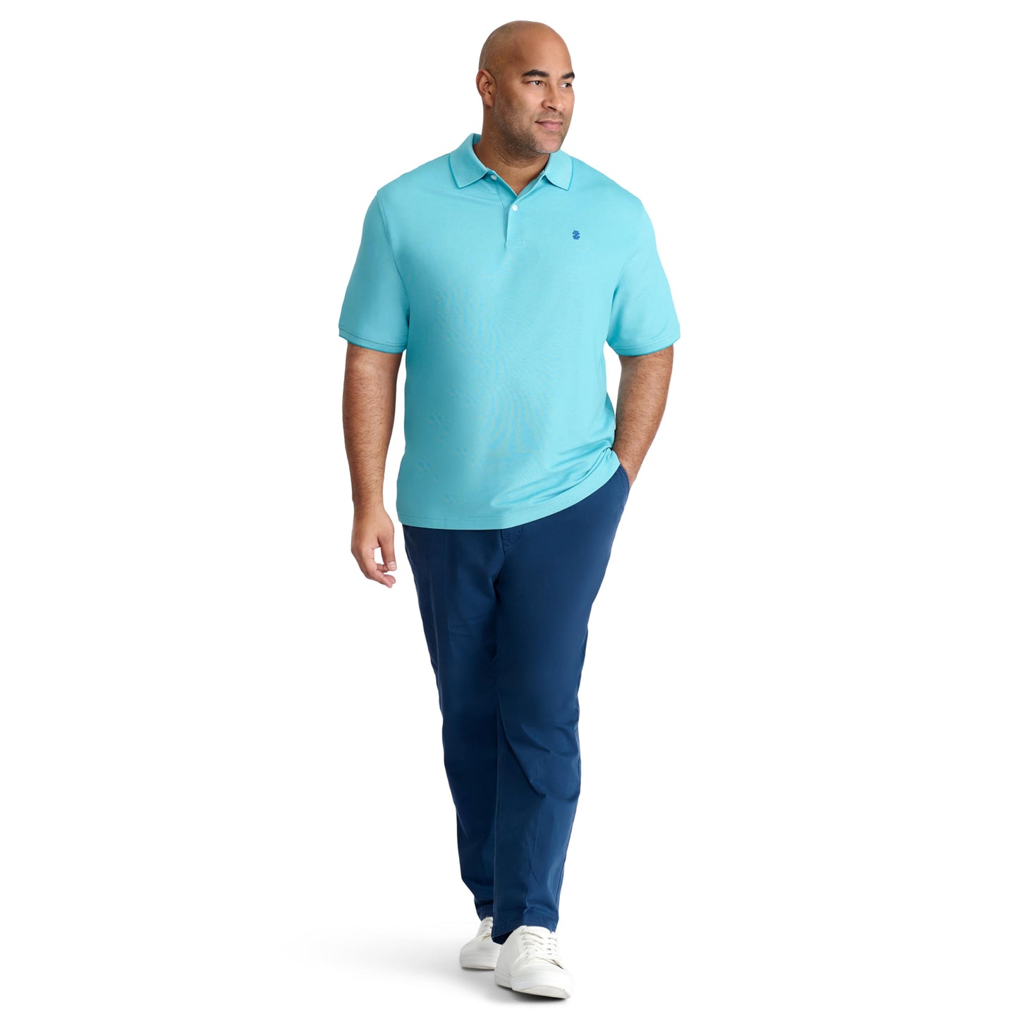 IZOD Men's Big Advantage Performance Short Sleeve Polo Shirt, Blue Vervain, X-Large Tall