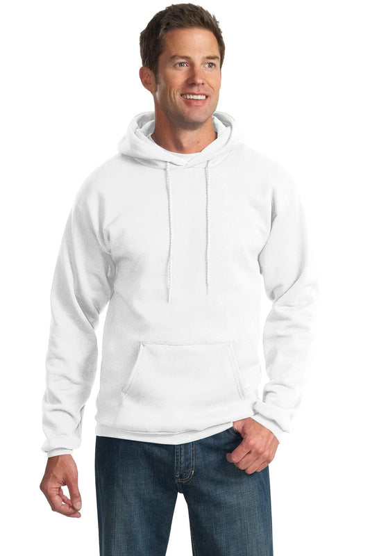 Port & Co TALL Essential Fleece Pullover Hooded Sweatshirt-PC90HT-4XLT-White