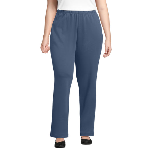 Lands' End Women s Sport Knit Pants Nightfall Blue Tall Medium
