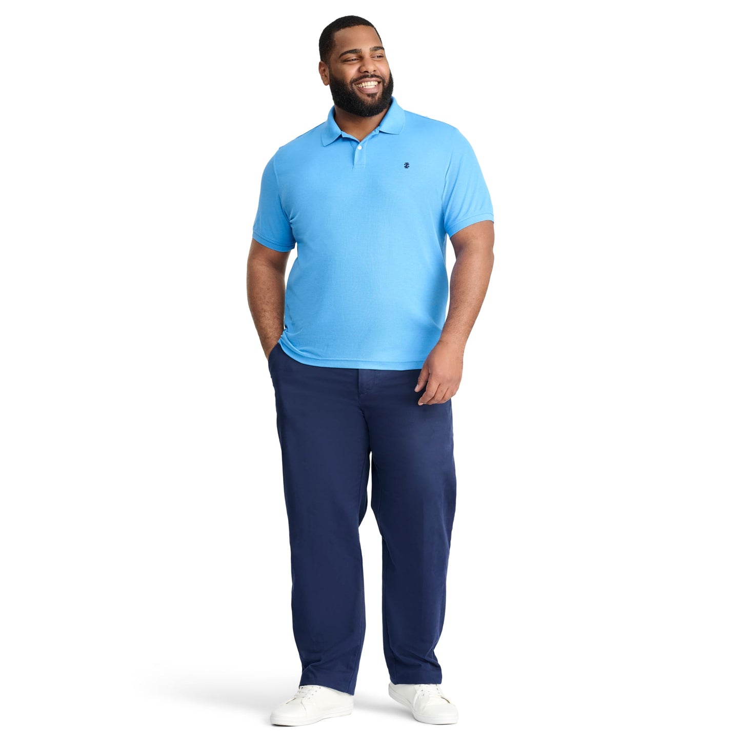 IZOD Men’s Big-and-Tall Advantage Performance Short-Sleeve Solid Polo Shirt, Blue Revival, XX-Large