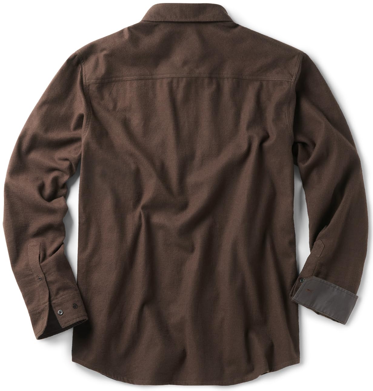 CQR Men's Flannel Button Down Shirts, Soft Cotton Plaid Long Sleeve Tactical Work Shirt, Warm Outdoor Essential with Pocket, Stealth Dark Brown, Large Tall