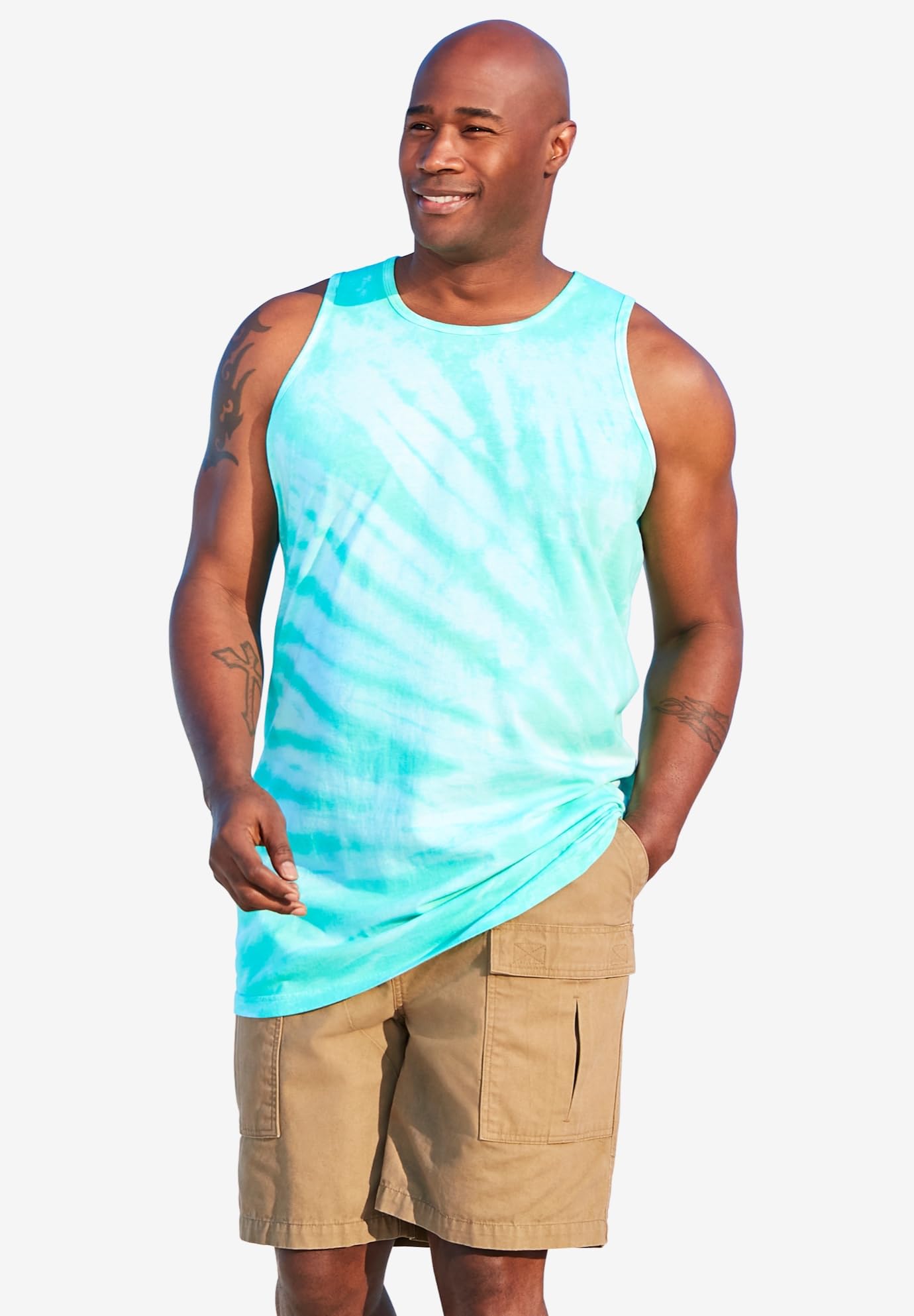 KingSize Men's Big & Tall Shrink-Less Lightweight Longer-Length Tank - XL, Heather Charcoal