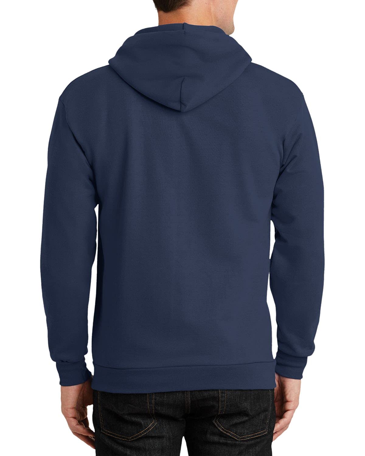 JustBlanks Mens Long Sleeve Hooded Sweatshirt Heavyweight Full-Zip Fleece Hoodie Sweatshirt for Men - Navy - 2XLT