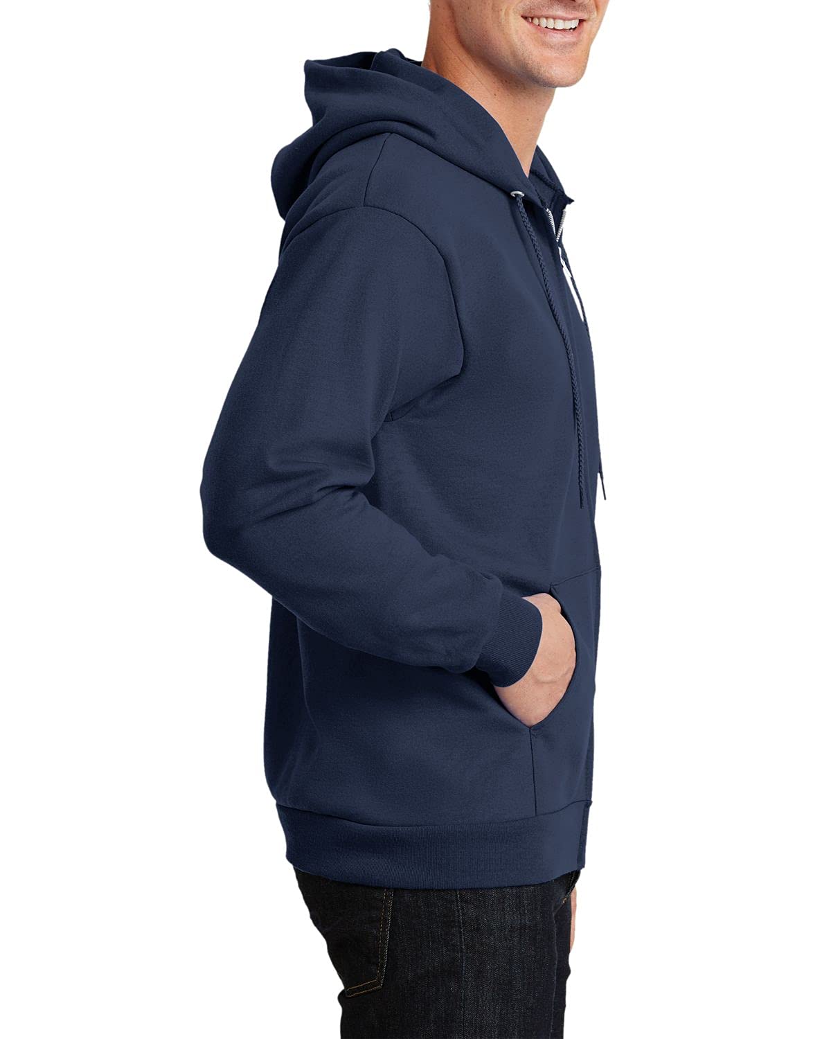 JustBlanks Mens Long Sleeve Hooded Sweatshirt Heavyweight Full-Zip Fleece Hoodie Sweatshirt for Men - Navy - 2XLT