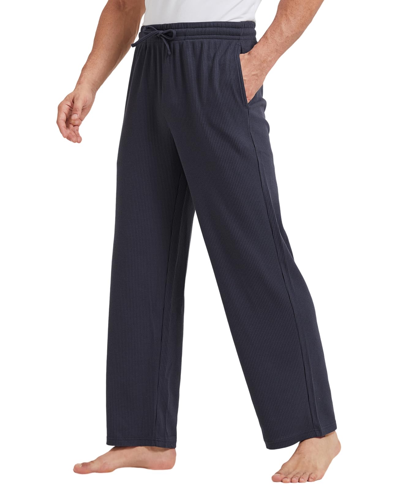 TTZ 34/36 Inseam Mens Tall Pajama Pants Waffle Pj Lounge Sleep Pants for Tall Men-MT