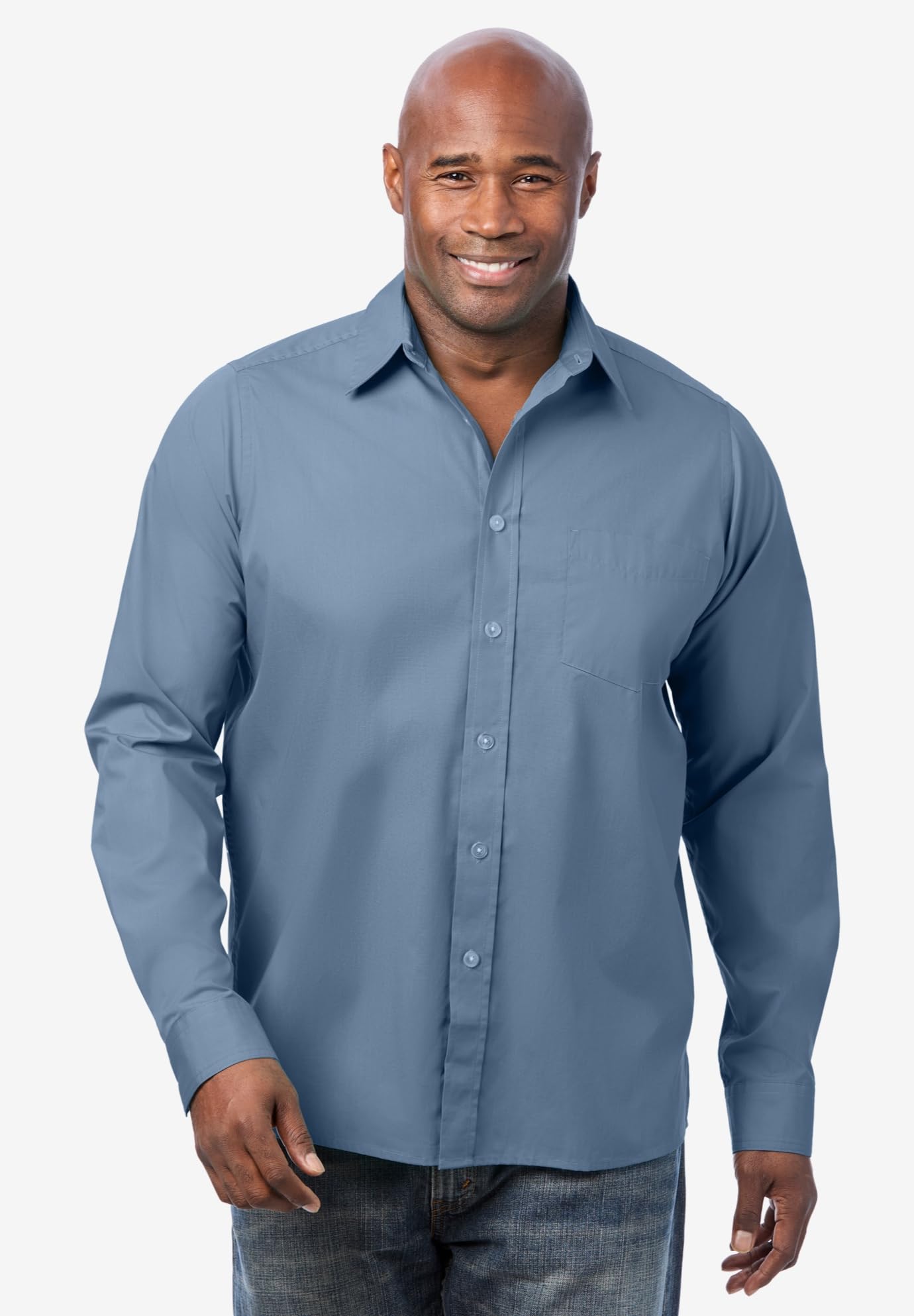 KingSize Men's Big & Tall The No-Tuck Casual Shirt - 6XL, Blue Geo