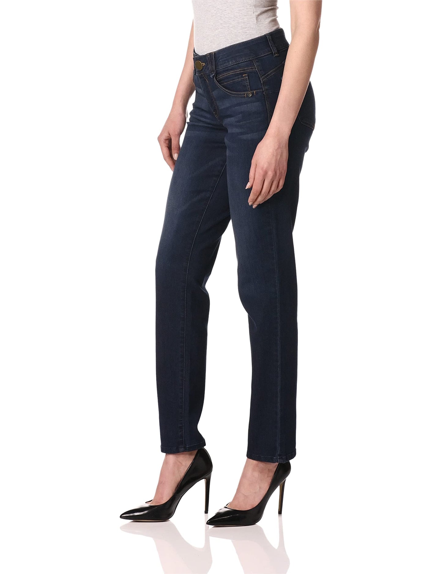 Democracy Women's Ab Solution Straight Leg Jean, Indigo, 4L