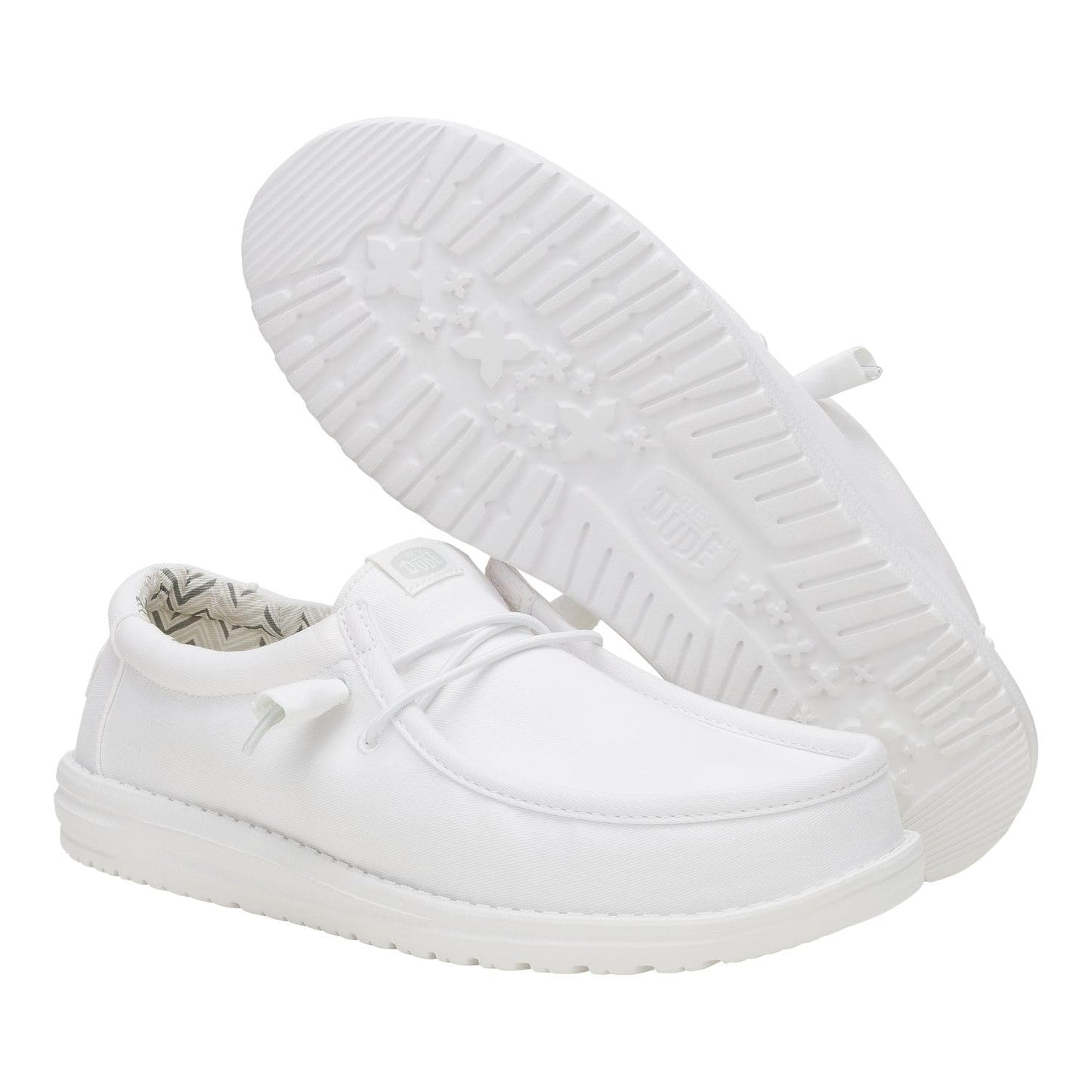 HEYDUDE Wally Stretch Canvas White/White Size 14, Men’s Shoes, Slip-on Loafers, Comfortable & Light-Weight
