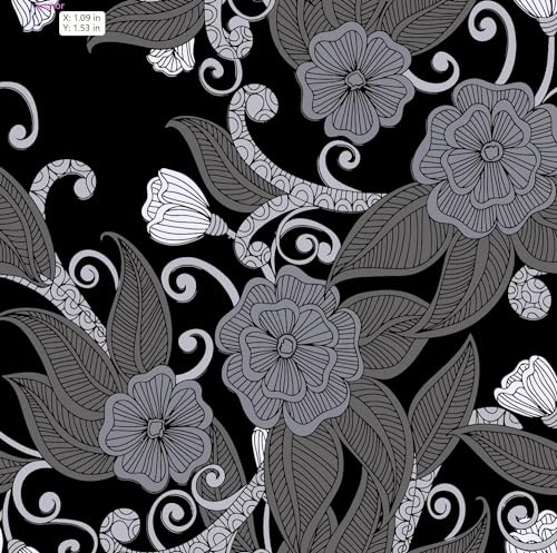 Mod Floral Print Black