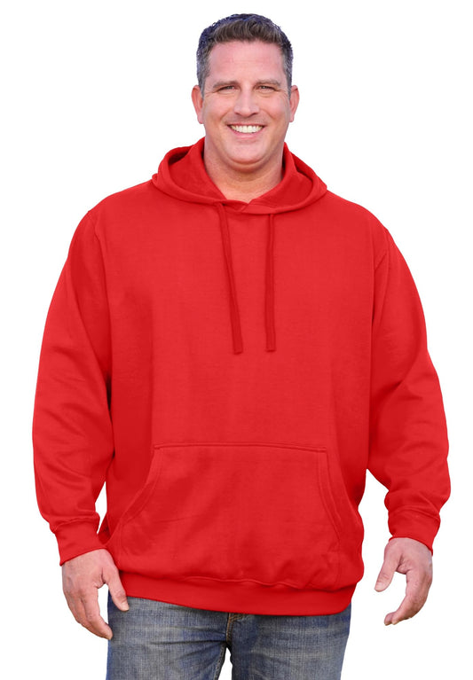 KingSize Men's Big & Tall Fleece Pullover Hoodie - 7XL, Red Apple
