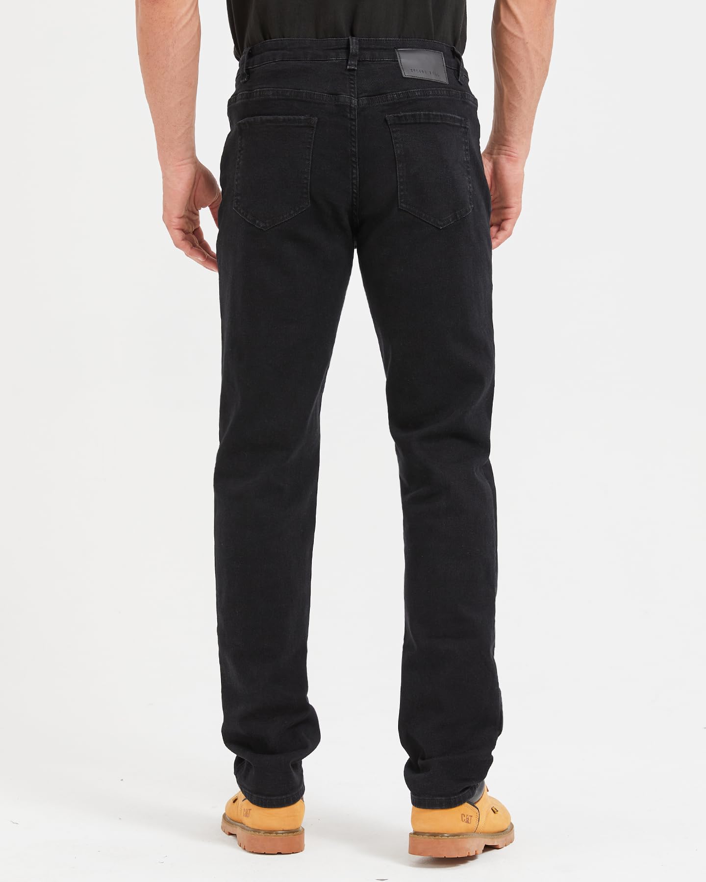 Zylioo 36,34 Inseam Mens Extra Tall Jeans, Tall Size Stretch Slim Fit Denim Pants with 5 Pocket Black