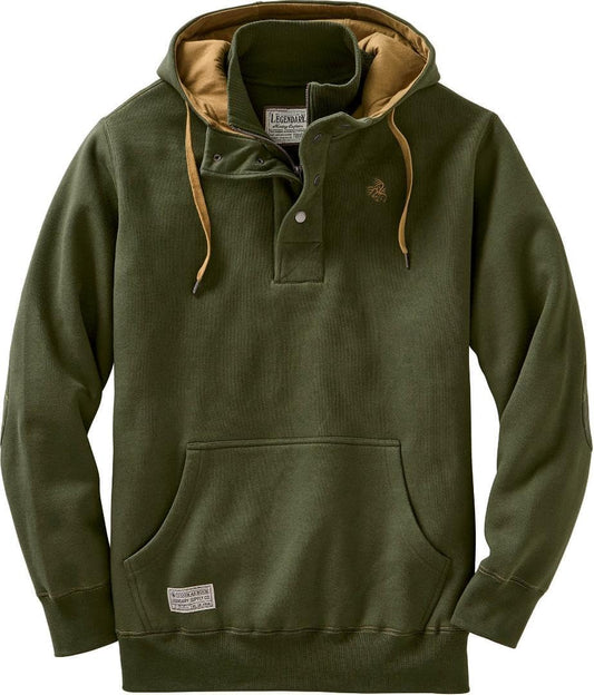 Legendary Whitetails Men's Big & Tall Tough As Buck 1/4 Zip Action Hoodie, Loden, 3X-Large