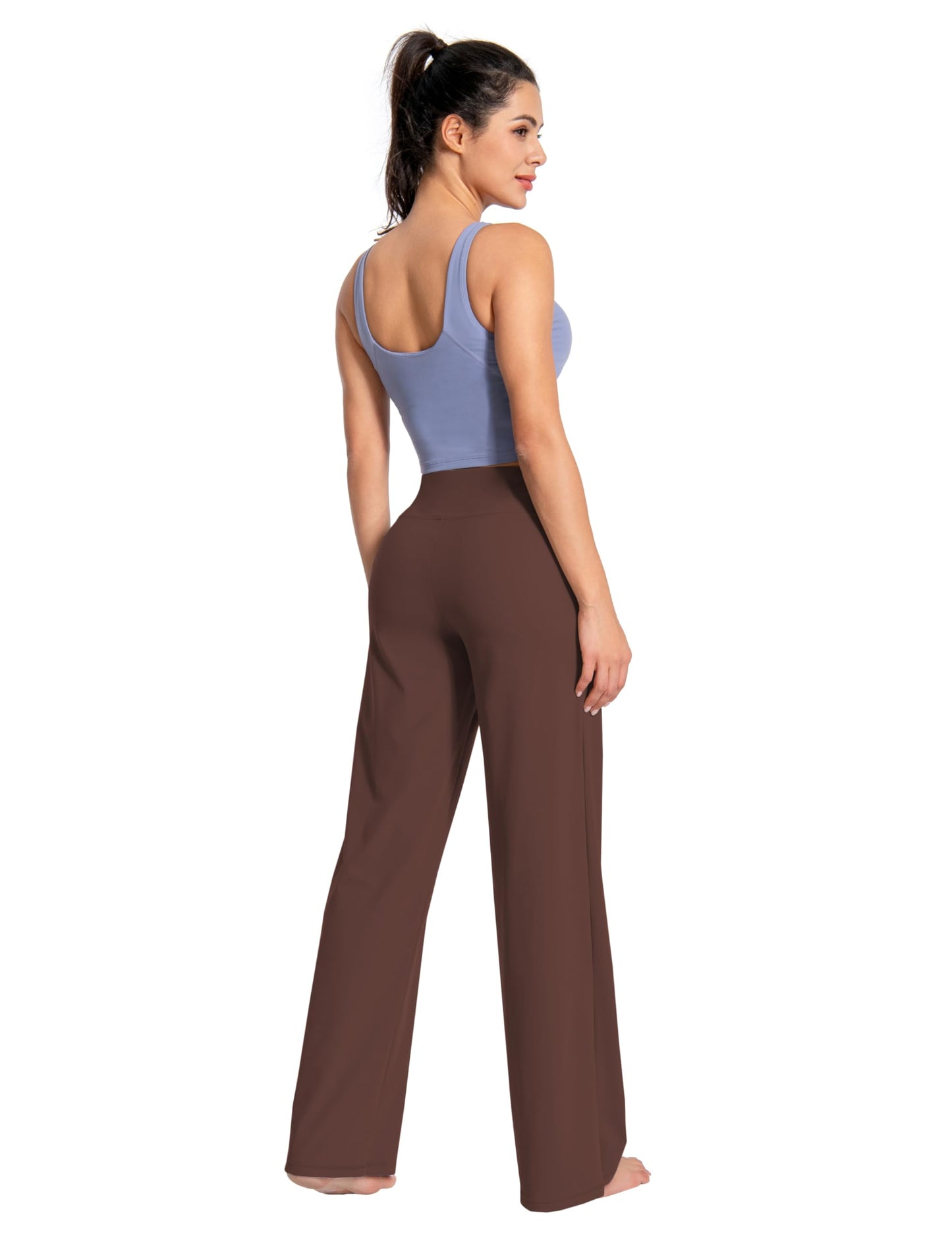 BUBBLELIME 29"/31"/33"/35"/37" Women's Wide Legs Yoga Pants Loose Lounge Sweatpants - Wide Legs_MAHOGANYMAROON XL_37" Inseam