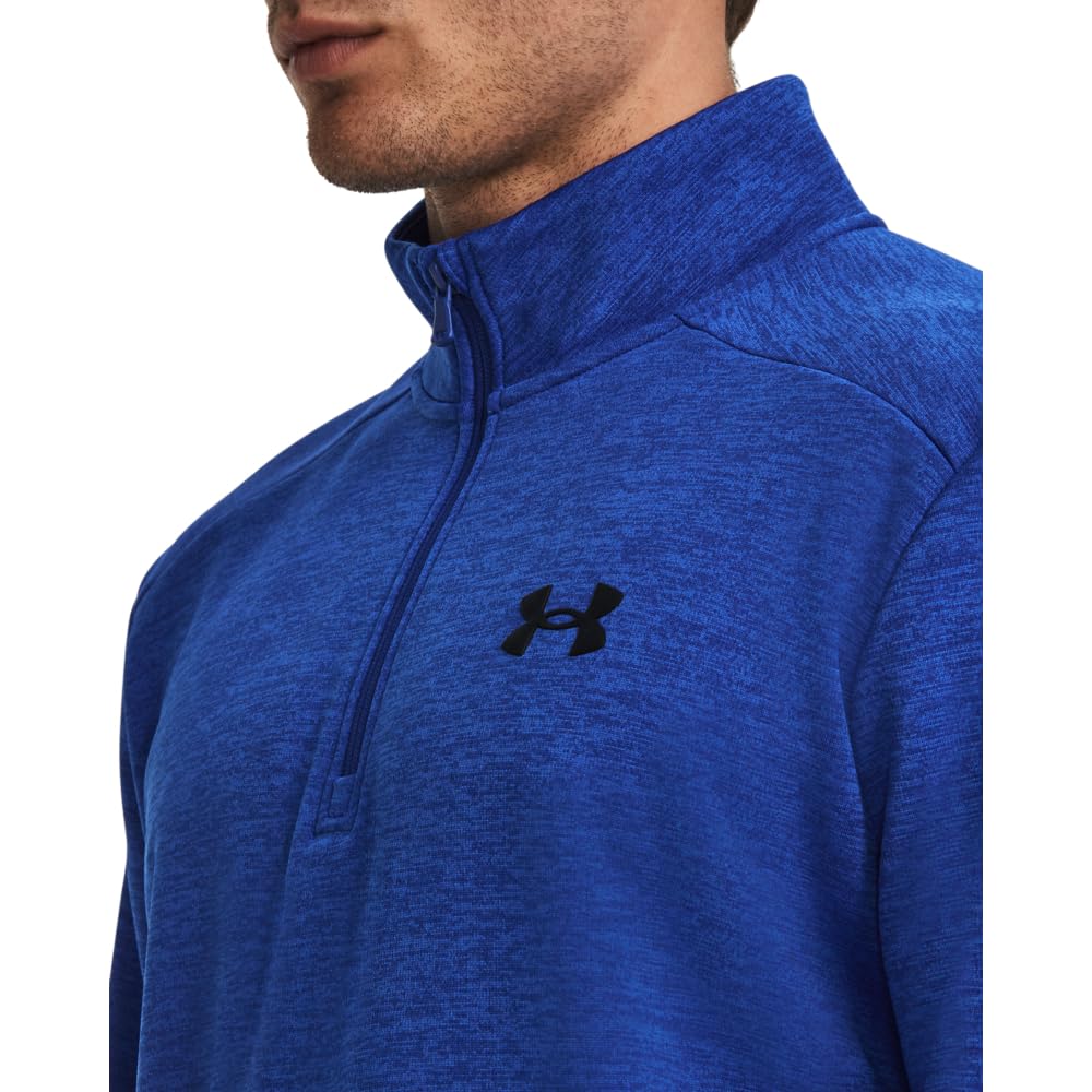 Under Armour mens Armour Fleece Twist Quarter Zip, (400) Team Royal / / Black, X-Large Tall