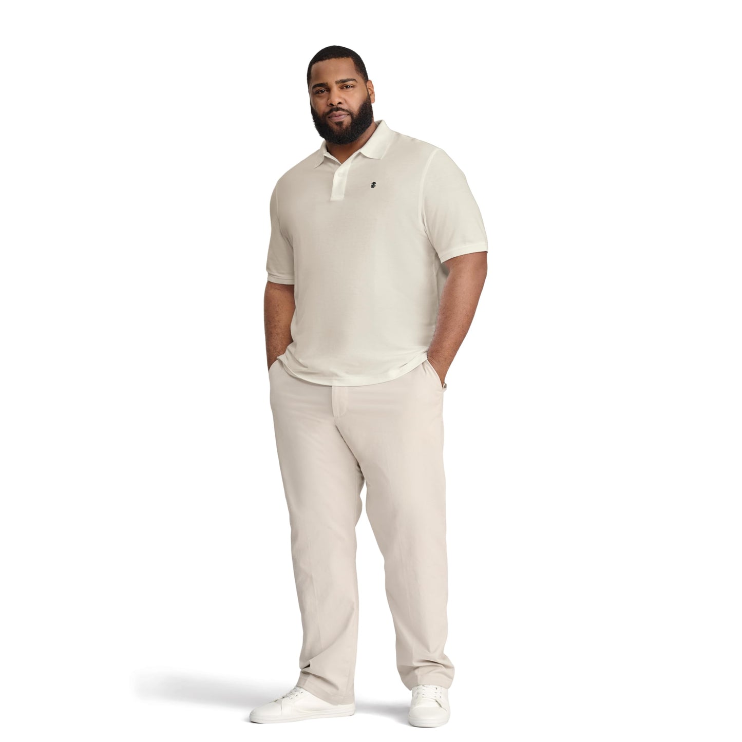 IZOD Men's Big and Tall Advantage Performance Short Sleeve Polo Shirt, Rock Heather